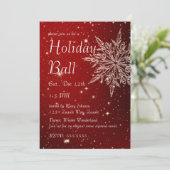 Elegante sneeuwvlok in rode bal kaart (Staand voorkant)