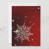 Elegante sneeuwvlok in rode bal kaart (Achterkant)