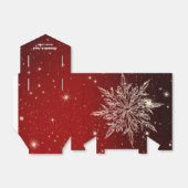 Elegante sneeuwvlok in rode bruiloft bedankdoosjes (Uitgevouwen)