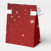 Elegante sneeuwvlok in rode bruiloft bedankdoosjes (Achterkant)