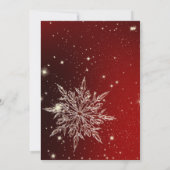 Elegante sneeuwvlok in rode bruiloft kaart (Achterkant)
