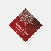 Elegante sneeuwvlok in rode bruiloft servet (Hoek)