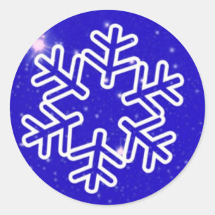 Elegante Sneeuwvlok Kerst Merry Winter Ronde Sticker