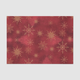 Elegante Sneeuwvlok Kerst Rood Rose Goud Winter Tissuepapier