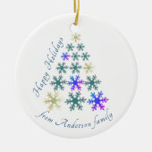 Elegante Sneeuwvlok Kerstboom Vakantie Keramisch Ornament (Voorkant)