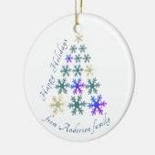 Elegante Sneeuwvlok Kerstboom Vakantie Keramisch Ornament (Links)