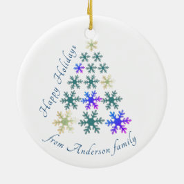Elegante Sneeuwvlok Kerstboom Vakantie Keramisch Ornament