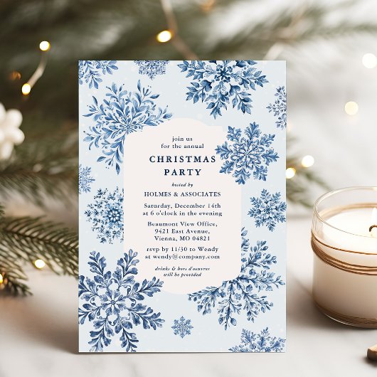 Elegante Sneeuwvlok Kerstfeest Kaart