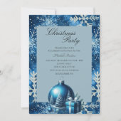 Elegante sneeuwvlok kerstfeest uitnodiging (Voorkant)