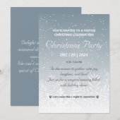 Elegante sneeuwvlok kerstfeest uitnodiging (Voorkant / Achterkant)
