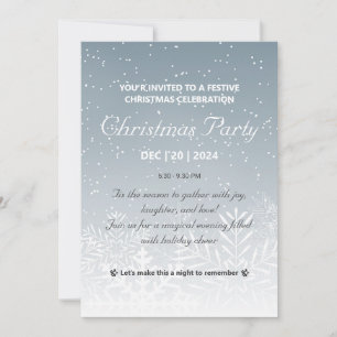 Elegante sneeuwvlok kerstfeest uitnodiging