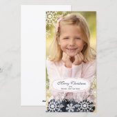 Elegante sneeuwvlok kerstfotokaart feestdagenkaart (Voorkant / Achterkant)