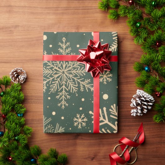 Elegante Sneeuwvlok Kerstmis Cadeaupapier (Feestdagen Geschenken)