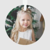 Elegante sneeuwvlok krans groene kerst foto ornament (achterkant)