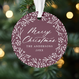 Elegante sneeuwvlok krans Paarse foto Ornament