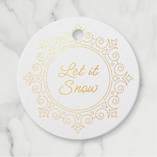 Elegante  sneeuwvlok | Laat het sneeuwen Bedankjes Labels (Voorkant)