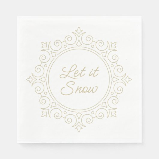 Elegante  sneeuwvlok | Laat het sneeuwen Servet (Voorkant)
