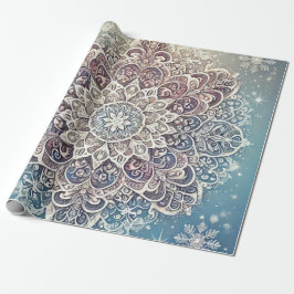 Elegante sneeuwvlok Mandala in Frosty Hues Cadeaupapier