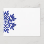 Elegante sneeuwvlok (middernacht) feestdagenkaart (Voorkant)