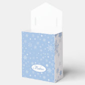 Elegante sneeuwvlok Papier Favor Box, Tent 3x1.5x3 Bedankdoosjes (Geopend)