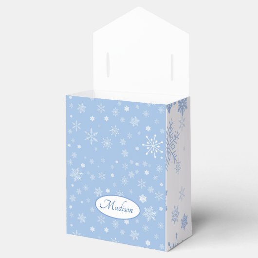 Elegante sneeuwvlok Papier Favor Box, Tent 3x1.5x3 Bedankdoosjes (Geopend)