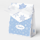Elegante sneeuwvlok Papier Favor Box, Tent 3x1.5x3 Bedankdoosjes (Voorkant Zijde)