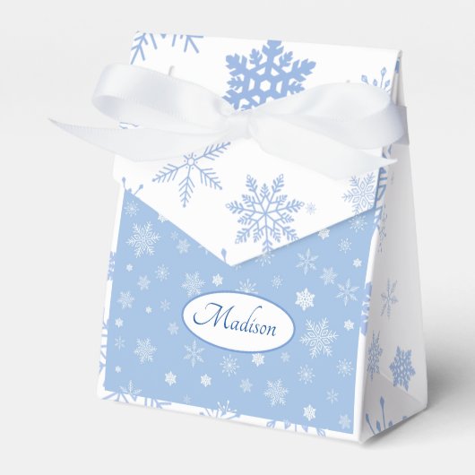 Elegante sneeuwvlok Papier Favor Box, Tent 3x1.5x3 Bedankdoosjes (Voorkant Zijde)