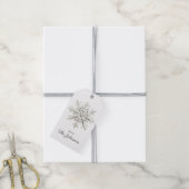 Elegante Sneeuwvlok Persoonlijke Kerstmis Cadeaulabel (Met Touw)