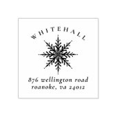 Elegante Sneeuwvlok Retouradres Rubber Stempel (Afrduk)