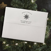 Elegante Sneeuwvlok Retouradres Rubber Stempel