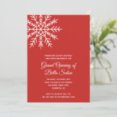 Elegante sneeuwvlok rode vakantie grote opening kaart (Staand voorkant)