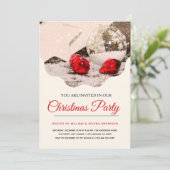 Elegante sneeuwvlok & rood Ornament kerstfeest Kaart (Staand voorkant)