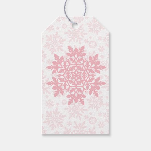 Elegante Sneeuwvlok (Suiker Blos - Wit) Cadeaulabel (Voorkant)