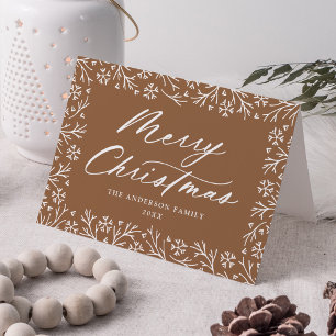 Elegante sneeuwvlok Toffee Vrolijke Kerstmis Non-P Feestdagen Kaart