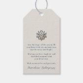 Elegante sneeuwvlok vakantie  boodschap cadeaulabel (Voorkant)