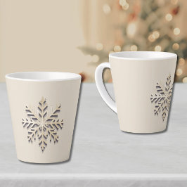 Elegante sneeuwvlok vakantie latte Mok