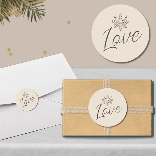 Elegante sneeuwvlok vakantie liefde ronde Sticker