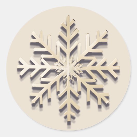 Elegante sneeuwvlok vakantie ronde Sticker (Voorkant)