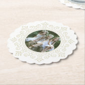 Elegante  sneeuwvlok vakantiefoto kartonnen onderzetters (Gekanteld)