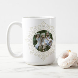 Elegante sneeuwvlok vakantiefoto koffiemok