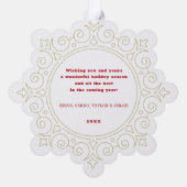 Elegante  sneeuwvlok vakantiefoto ornament kaart (Achterkant)