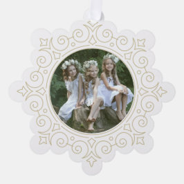 Elegante sneeuwvlok vakantiefoto ornament kaart