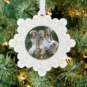 Elegante  sneeuwvlok vakantiefoto ornament kaart