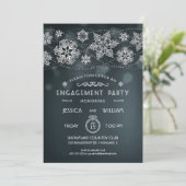 Elegante Sneeuwvlok Verlovingsfeest Uitnodiging II (Staand voorkant)