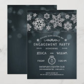 Elegante Sneeuwvlok Verlovingsfeest Uitnodiging II (Voorkant / Achterkant)