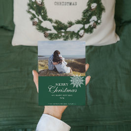 Elegante sneeuwvlok | Vrolijk kerstfeest | Aangepa Feestdagenkaart