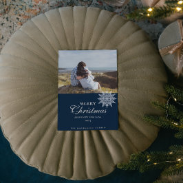 Elegante sneeuwvlok | Vrolijk kerstfeest | Aangepa Feestdagenkaart