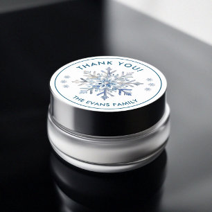 Elegante sneeuwvlok Waterverf dank u Ronde Sticker