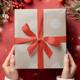 Elegante sneeuwvlok | WATERVERF | Kerstmis | Beige Cadeaupapier