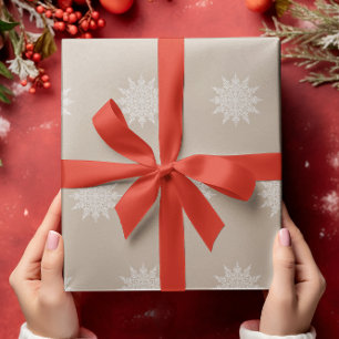 Elegante sneeuwvlok   WATERVERF   Kerstmis   Beige Cadeaupapier